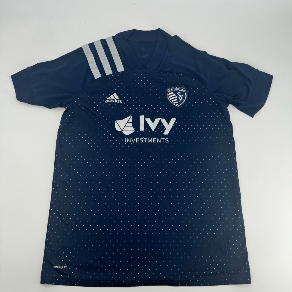 Adidas Sporting Kansas‎ City Soccer Jersey Ivy Investments Navy Blue Mens L